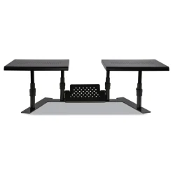 Allsop 25.6 in. to 33.1 in. x 12.6 in. x 6.2 in. to 8.6 in. Supports 20 lbs. Shelf Metal Art Ergotwin Dual Monitor Stand - Black