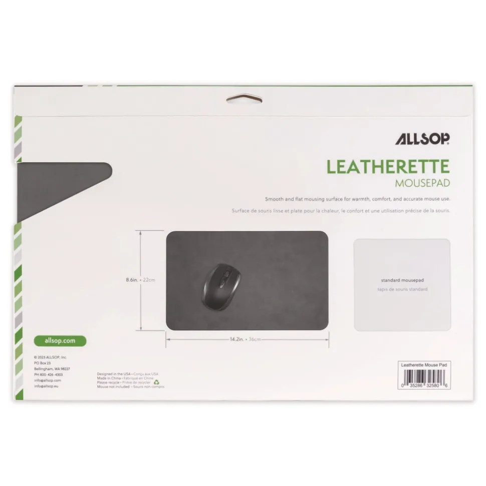 Allsop 14.2 x 8.66 x 0.25 Mouse Pad - Black