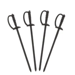 AmerCareRoyal 6 in. Plastic Sword Picks - Black (10000/Carton)