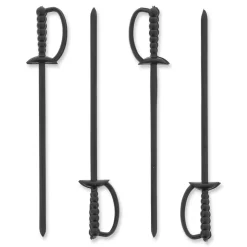 AmerCareRoyal 6 in. Plastic Sword Picks - Black (10000/Carton)