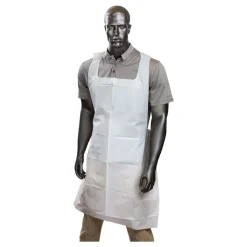 AmerCareRoyal 28 in. x 46 in. One Size Fits All Poly Apron - White (500/Carton)