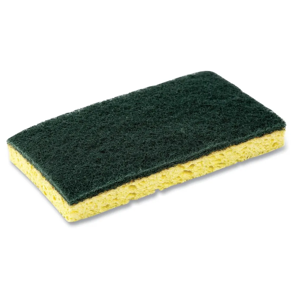 AmerCareRoyal 3.5 x 6 Heavy-Duty Scrubbing Sponge - Yellow/Green (20/Carton)