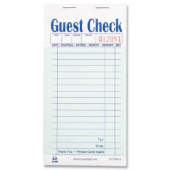 AmerCareRoyal 3.6 x 6.7 Two-Part Carbonless 17-Line Guest Check Pad (2500/Carton)