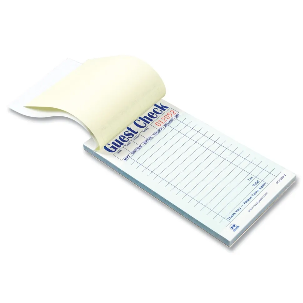 AmerCareRoyal 3.6 x 6.7 Two-Part Carbonless 17-Line Guest Check Pad (2500/Carton)