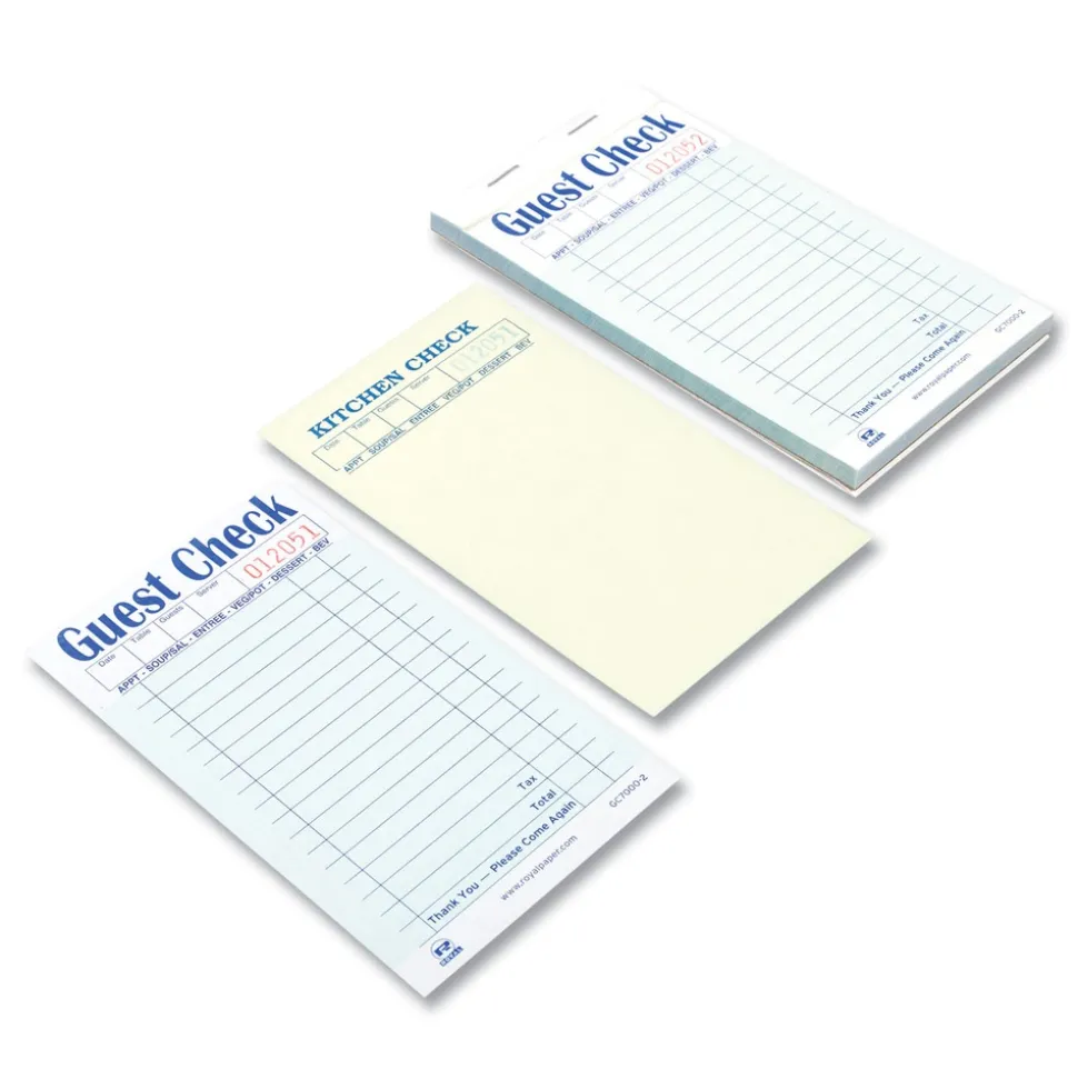 AmerCareRoyal 3.6 x 6.7 Two-Part Carbonless 17-Line Guest Check Pad (2500/Carton)