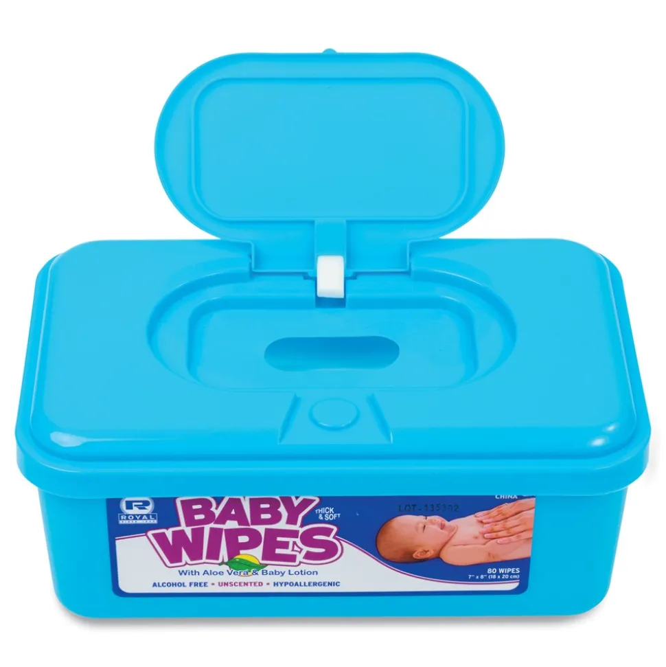 AmerCareRoyal Baby Wipes Tub - Unscented/White (960/Carton)