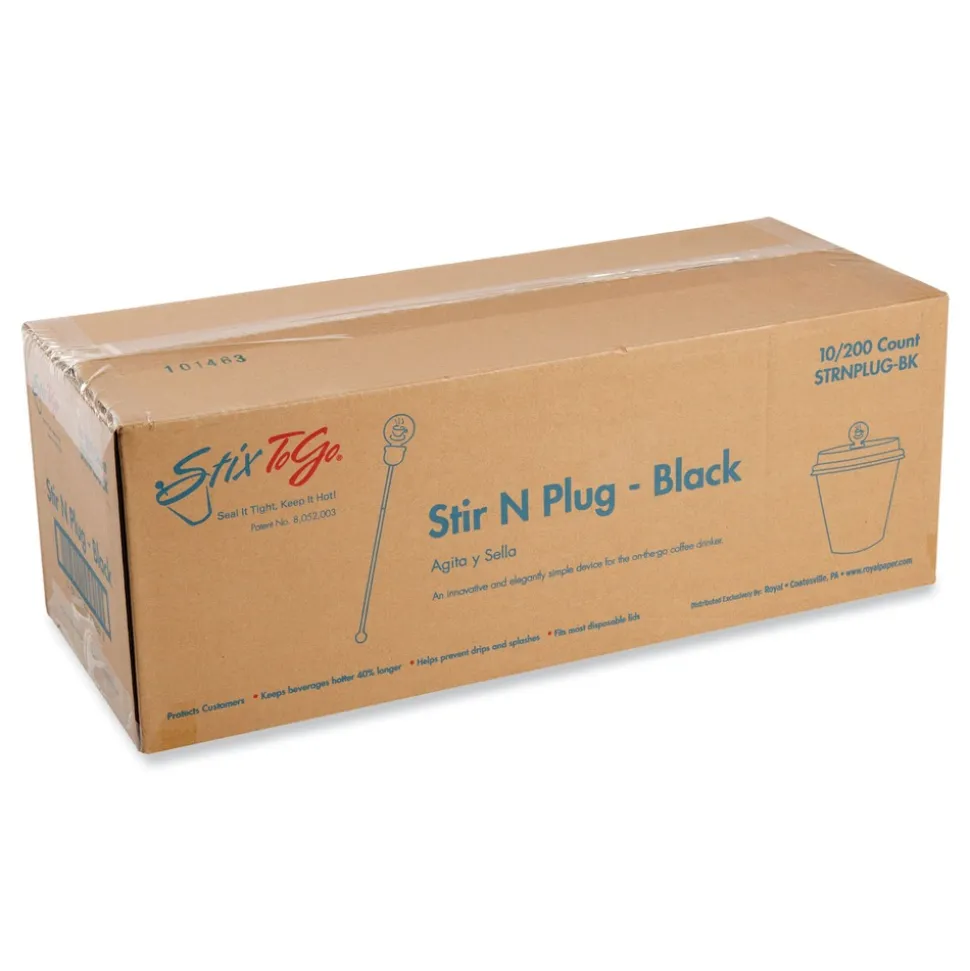 AmerCareRoyal Beverage Plugs - Black (2000/Carton)