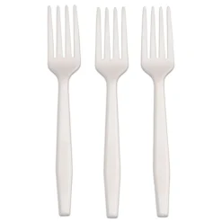 AmerCareRoyal Plastic Fork Heavyweight CPLA Cutlery - White (1000/Carton)