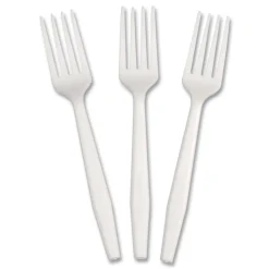 AmerCareRoyal Plastic Fork Heavyweight CPLA Cutlery - White (1000/Carton)