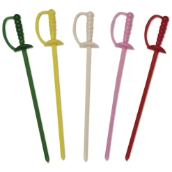 AmerCareRoyal RPP RP147 3.25 in. Plastic Sword Picks - Assorted Colors (10000/Carton)