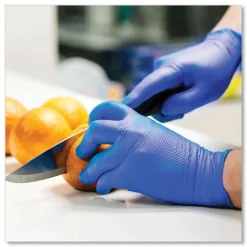 Ammex 9.5 in. 6 mil Heavy-Duty Industrial Nitrile Gloves - X-Large/Royal Blue (1000/Carton)