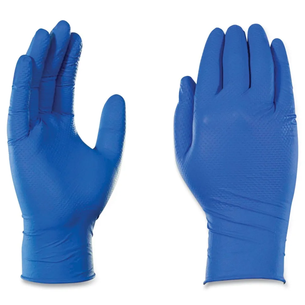 Ammex 9.5 in. 6 mil Heavy-Duty Industrial Nitrile Gloves - XX-Large/Royal Blue (1000/Carton)