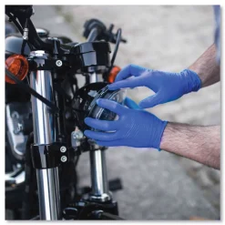 Ammex 9.5 in. 6 mil Heavy-Duty Industrial Nitrile Gloves - Large/Royal Blue (1000/Carton)