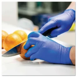 Ammex 9.5 in. 6 mil Heavy-Duty Industrial Nitrile Gloves - Large/Royal Blue (1000/Carton)