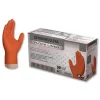 Ammex 9.06 in. 6 mil Ultra Industrial Flock-Lined Nitrile Disposable Gloves - X-Large/Orange (500/Carton)