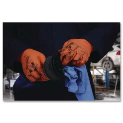 Ammex 9.06 in. 6 mil Ultra Industrial Flock-Lined Nitrile Disposable Gloves - X-Large/Orange (500/Carton)
