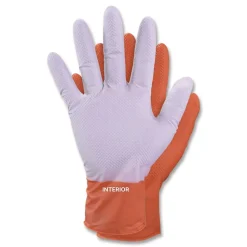 Ammex 9.06 in. 6 mil Ultra Industrial Flock-Lined Nitrile Disposable Gloves - XX-Large/Orange (500/Carton)