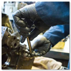 Ammex 9.5 in. Long 3 mil Powder-Free Industrial Nitrile Gloves - X-Large/Black (1000/Carton)