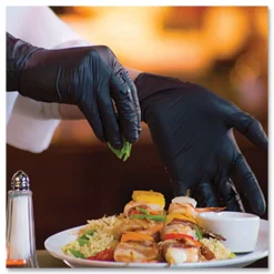 Ammex 9.5 in. Long 3 mil Powder-Free Industrial Nitrile Gloves - X-Large/Black (1000/Carton)