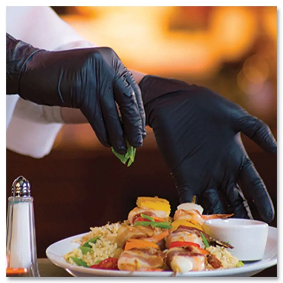 Ammex 9.5 in. Long 3 mil Powder-Free Industrial Nitrile Gloves - X-Large/Black (1000/Carton)