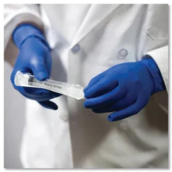 Ammex 11.6 in. Long 13 mil Powder-Free Latex Exam Gloves - Large/Blue (500/Carton)