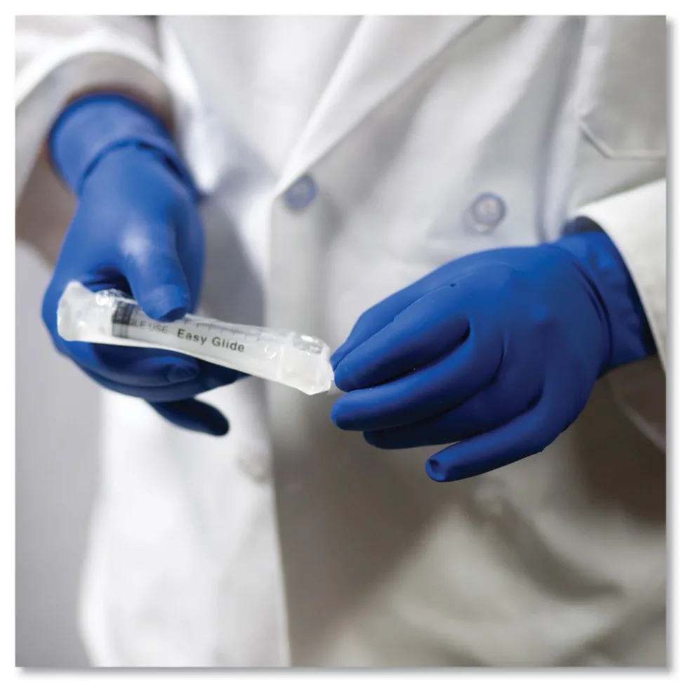 Ammex 11.6 in. Long 13 mil Powder-Free Latex Exam Gloves - Large/Blue (500/Carton)