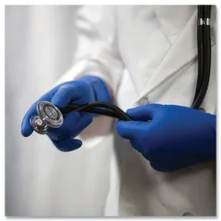 Ammex 11.6 in. Long 13 mil Powder-Free Latex Exam Gloves - Large/Blue (500/Carton)