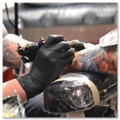 Ammex 9.5 in. Long 3 mil Powder-Free Nitrile Exam Gloves - Medium/Black (1000/Carton)