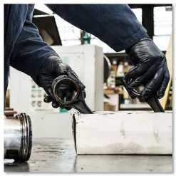 Ammex 9.5 in. Long 3 mil Powder-Free Industrial Nitrile Gloves - Large/Black (1000/Carton)