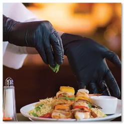 Ammex 9.5 in. Long 3 mil Powder-Free Industrial Nitrile Gloves - Small/Black (1000/Carton)