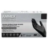 Ammex 9.5 in. Long 3 mil Powder-Free Nitrile Exam Gloves - Large/Black (1000/Carton)