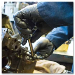 Ammex 9.5 in. Long 3 mil Powder-Free Industrial Nitrile Gloves - 2X-Large/Black (1000/Carton)