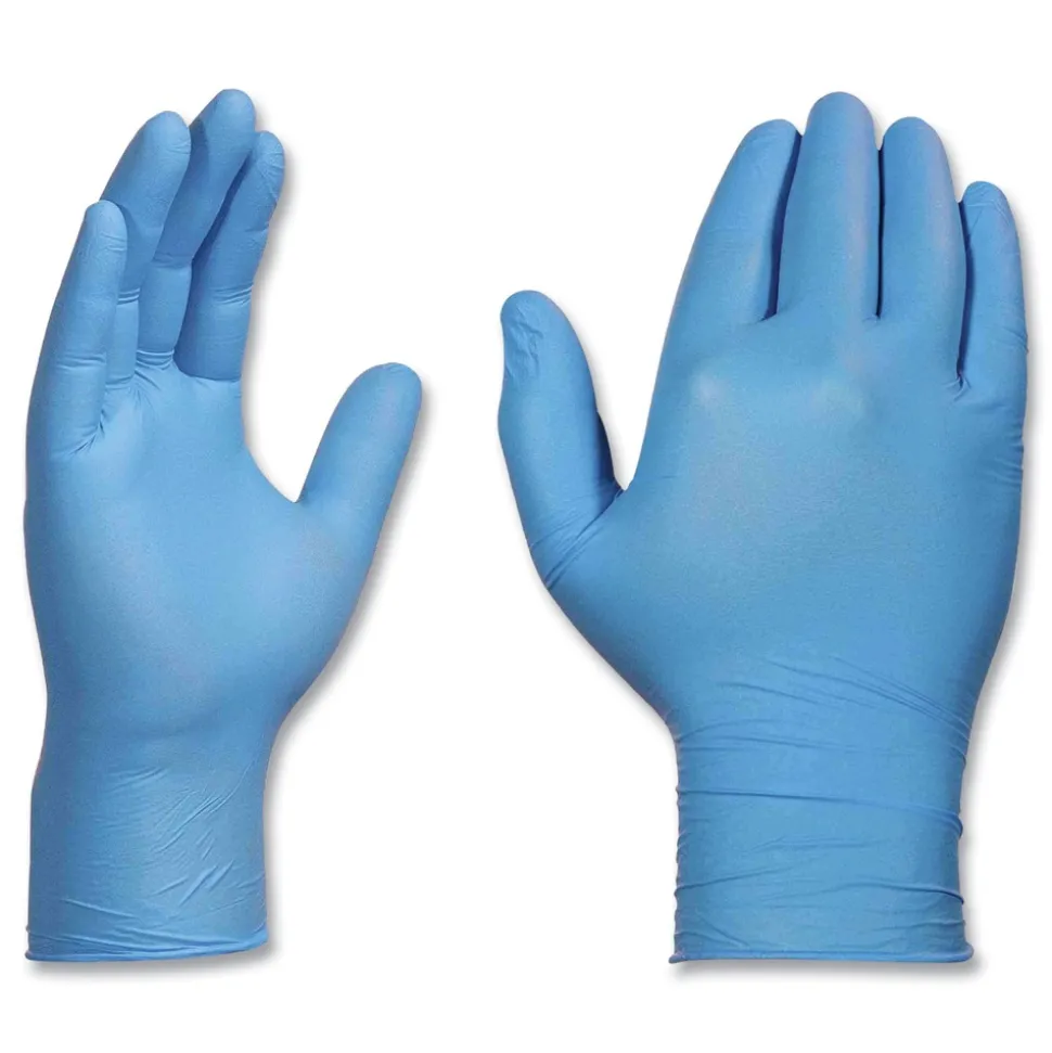 Ammex 9.5 in. Long 3 mil Powder-Free Nitrile Exam Gloves - Large/Light Blue (1000/Carton)