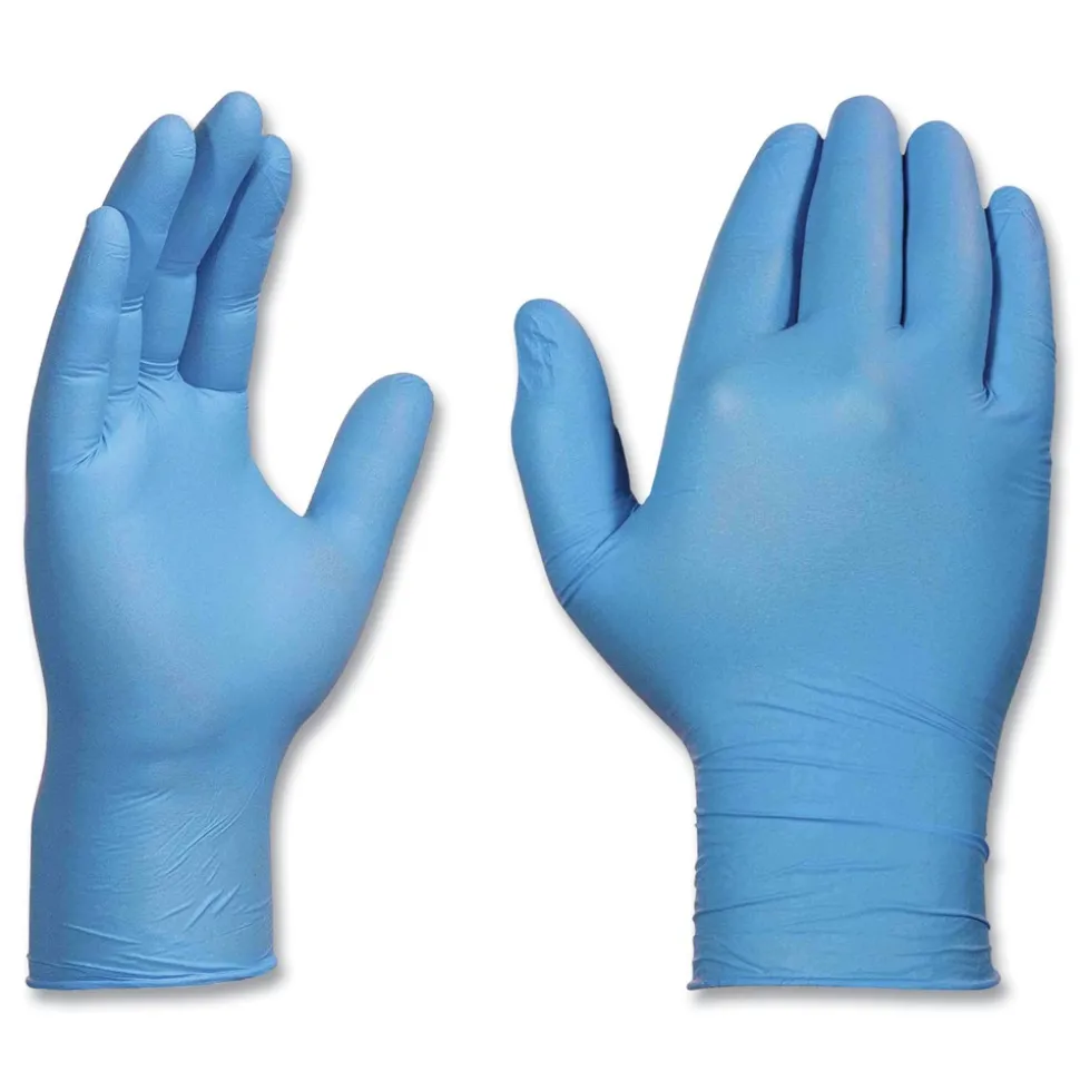 Ammex 9.5 in. Long 3 mil Powder-Free Nitrile Exam Gloves - X-Large/Light Blue (1000/Carton)