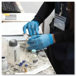 Ammex 9.5 in. Long 3 mil Powder-Free Nitrile Exam Gloves - Small/Light Blue (1000/Carton)