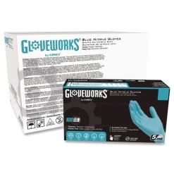 Ammex 9.5 in. Long 5 mil Thick Powder-Free Industrial Nitrile Gloves - XX-Large, Blue (1000/Carton)