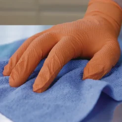 Ammex 6 mil DT Nitrile Powder-Free Disposable Gloves - Large, Orange (1000/Carton)