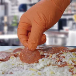 Ammex 6 mil DT Nitrile Powder-Free Disposable Gloves - Large, Orange (1000/Carton)