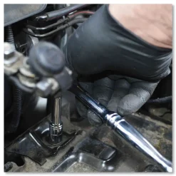 Ammex 6 mil Heavy-Duty Industrial Powder-Free Nitrile Gloves - Large, Black (1000/Carton)