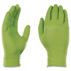 Ammex 8 mil Heavy-Duty Industrial Powder-Free Nitrile Gloves - 2X-Large, Green (1000/Carton)