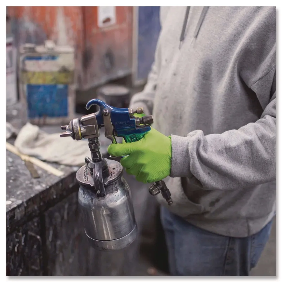 Ammex 8 mil Heavy-Duty Industrial Powder-Free Nitrile Gloves - 2X-Large, Green (1000/Carton)