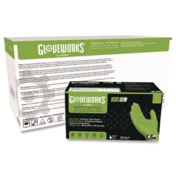 Ammex 8 mil Heavy-Duty Industrial Powder-Free Nitrile Gloves - 2X-Large, Green (1000/Carton)
