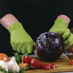 Ammex 8 mil Heavy-Duty Industrial Powder-Free Nitrile Gloves - Medium, Green (1000/Carton)