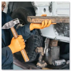 Ammex 8 mil Heavy-Duty Industrial Powder-Free Nitrile Gloves - X-Large, Orange (1000/Carton)