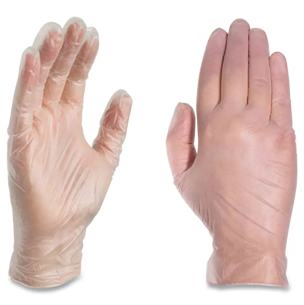 Ammex 3 mil Industrial Powder-Free Vinyl Gloves - Large, Clear (1000/Carton)