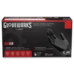 Ammex 5 mil Industrial Powder-Free Nitrile Gloves - X-Large, Black (1000/Carton)