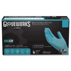 Ammex 5 mil Industrial Powder-Free Nitrile Gloves - Small, Blue (1000/Carton)