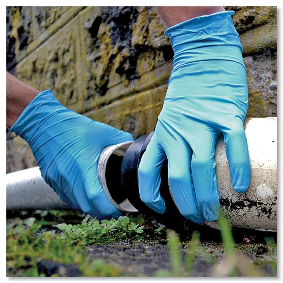 Ammex 5 mil Industrial Powder-Free Nitrile Gloves - Small, Blue (1000/Carton)