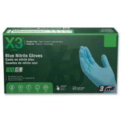 Ammex 3 mil Industrial Powder-Free Nitrile Gloves - Large, Blue (1000/Carton)