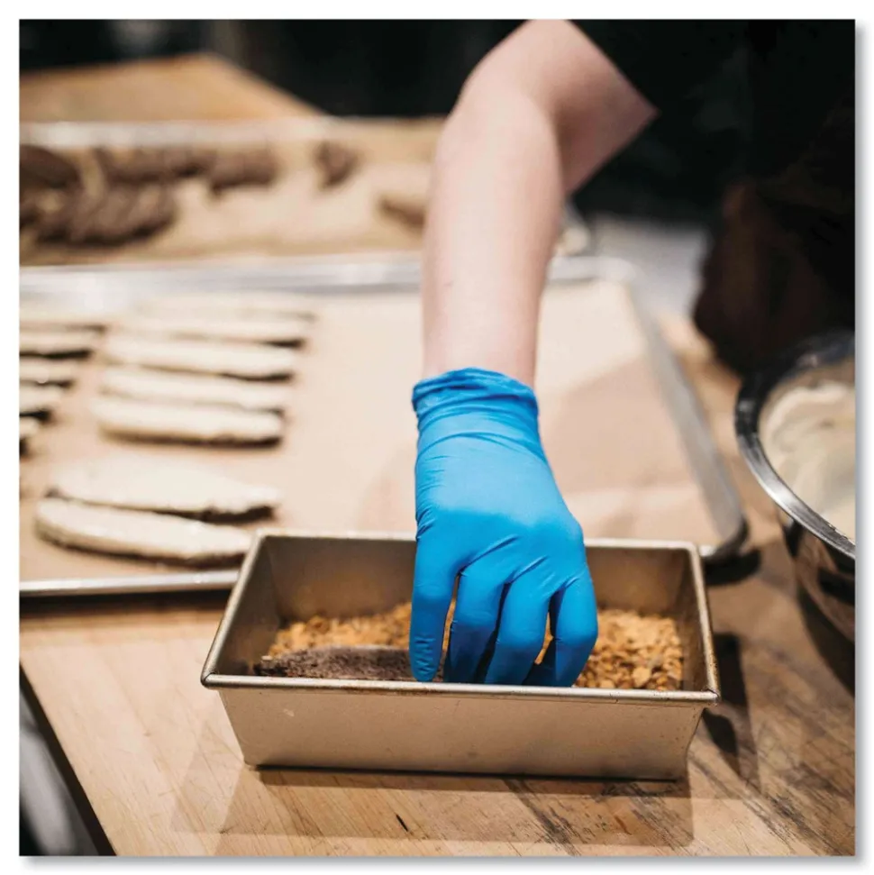 Ammex 3 mil Industrial Powder-Free Nitrile Gloves - Large, Blue (1000/Carton)